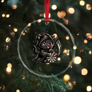 Dark Reaper Cat Throwing Darts Crystal Glass Ornament Funny Pub Game Gift - Print Your Wear