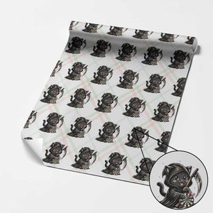 Dark Reaper Cat Throwing Darts Wrapping Paper Roll Funny Pub Game Gift - Print Your Wear