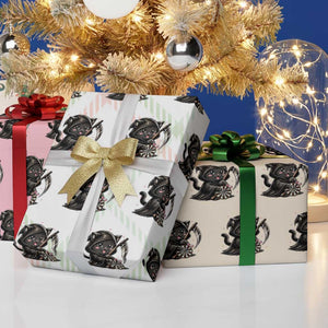 Dark Reaper Cat Throwing Darts Wrapping Paper Roll Funny Pub Game Gift - Print Your Wear