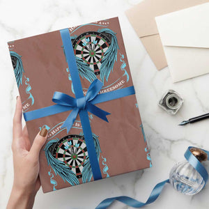 Dart Player Sport Wrapping Paper Roll Darts Happiness Is A Tight Threesome TS12 Mocha Print Your Wear