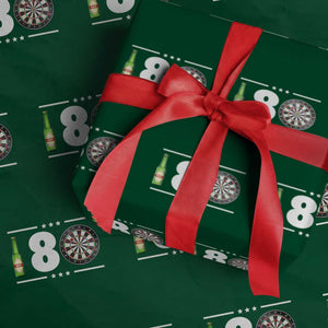 Darts Master 180 And Beer Wrapping Paper Roll Funny Bullseye Shooter Gift TS12 Green Print Your Wear