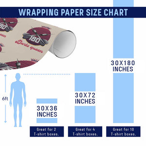 Darts Queen 180 Max Score Wrapping Paper Roll Funny Bullseye Shooter Gift TS12 Print Your Wear