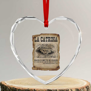 Day Of The Dead Heart Crystal Glass Ornament La Calavera Garbancera TS14 Transparent Glass 3'' Heart Print Your Wear