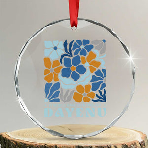 Dayenu Passover Jewish Holiday Floral Retro Crystal Glass Ornament It Would Have Been Enough Meaningful Seder Gift TS02 Transparent Glass 3'' Circle Print Your Wear