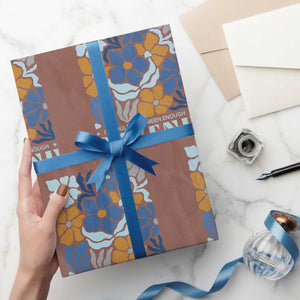 Dayenu Passover Jewish Holiday Floral Retro Wrapping Paper Roll It Would Have Been Enough Meaningful Seder Gift TS02 Mocha Print Your Wear