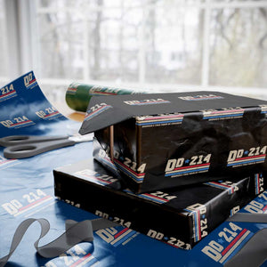 DD-214 Wrapping Paper Roll Armed Forces Military Alumni Vintage Veteran TS10 Black Print Your Wear