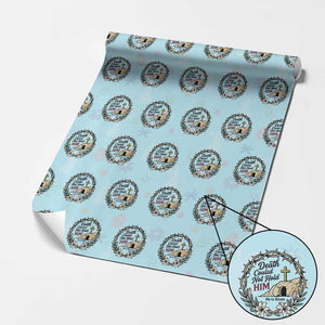 Death Could Not Hold Him Jesus Christian Easter Wrapping Paper Roll He Is Risen Faith Message TS02 Light Blue Print Your Wear