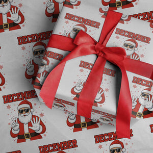 December 25 Wrapping Paper Roll Funny Santa Says Christmas TS14 White Print Your Wear
