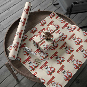 December 25 Wrapping Paper Roll Funny Santa Says Christmas TS14 Beige Print Your Wear