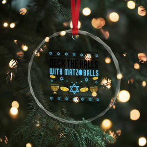Deck The Halls With Matzo Balls Crystal Glass Ornament Funny Ugly Jewish Holiday Gift TS12 Print Your Wear