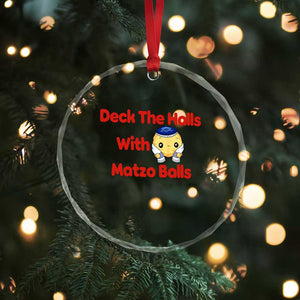 Deck The Halls With Matzo Balls Crystal Glass Ornament Religious Jewish Holiday Gift TS12 Print Your Wear