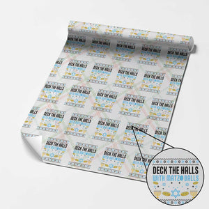 Deck The Halls With Matzo Balls Wrapping Paper Roll Funny Ugly Jewish Holiday Gift TS12 Christmas Plaid Print Your Wear