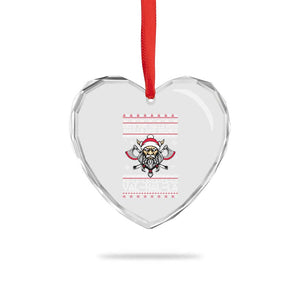 Deck The Halls With Skulls and Bodies Heart Crystal Glass Ornament Viking Christmas Fa La La Valhalla TS02 Print Your Wear