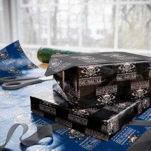 Deck The Halls With Skulls and Bodies Wrapping Paper Roll Viking Christmas Fa La La Valhalla TS02 Black Print Your Wear