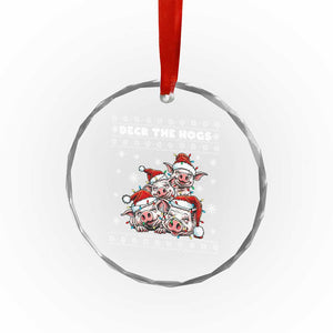 Deck The Hogs Ugly Christmas Sweater Crystal Glass Ornament Pig Lover Gift TS12 Print Your Wear