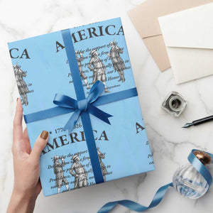 Declaration of Independence Sacred Honor Quote Graphic Wrapping Paper Roll Vintage 1776 to 2026 America Patriotic History