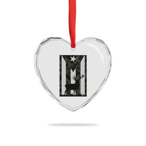 Deer Hunting Camo Puerto Rican Flag Heart Crystal Glass Ornament Boricua Hunters TS10 Print Your Wear