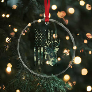 Deer Hunting Camouflage Crystal Glass Ornament Camo US Flag TS02 Print Your Wear