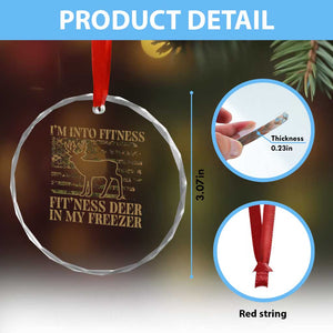 Deer Hunting Crystal Glass Ornament Im Into Fitness Fit Ness Deer Freezer Camo American Flag TS10 Print Your Wear