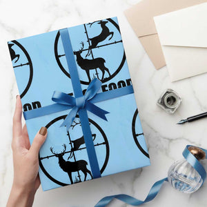 Deer Hunting Wrapping Paper Roll Deer Hunting Funny Hunter Fast Food Gift TS02 Light Blue Print Your Wear