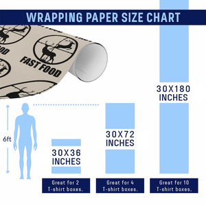 Deer Hunting Wrapping Paper Roll Deer Hunting Funny Hunter Fast Food Gift TS02 Print Your Wear