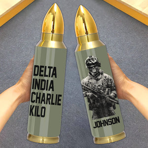 Personalized Veteran Bullet Tumbler Nato Alphabet CTM Printyourwear
