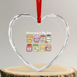 Democracy Is My Jam Heart Crystal Glass Ornament Social Justice Protest Resist TS11 Transparent Glass 3'' Heart Print Your Wear
