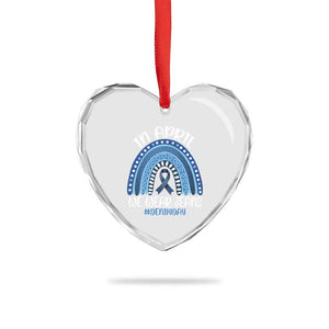 Denim Day Awareness Heart Crystal Glass Ornament In April We Wear Jeans Rainbow TS11 Print Your Wear