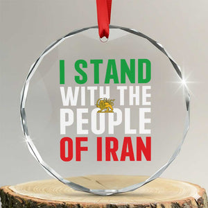 I Stand With The People of Iran Crystal Glass Ornament Iranian Revolution Freedom Supporter TS02 Transparent Glass 3'' Circle Print Your Wear