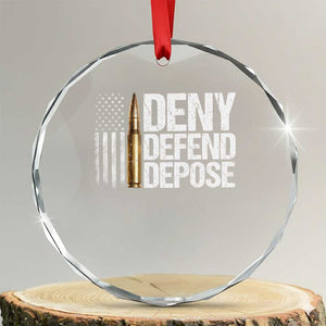 Deny Defend Depose Crystal Glass Ornament Bullet Vintage American Flag TS11 Transparent Glass 3'' Circle Print Your Wear