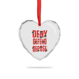 Deny Defend Depose Heart Crystal Glass Ornament Bullet Holes TS11 Print Your Wear