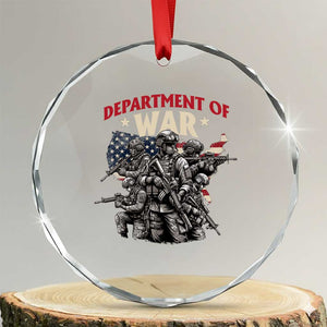 Department of War Est 2025 Crystal Glass Ornament Patriotic Combat Squad Tactical Soldiers Graphic TS02 Transparent Glass 3'' Circle Print Your Wear