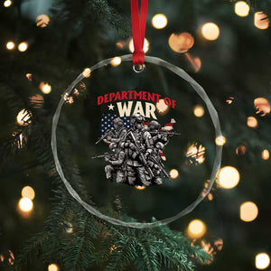 Department of War Est 2025 Crystal Glass Ornament Patriotic Combat Squad Tactical Soldiers Graphic TS02 Print Your Wear