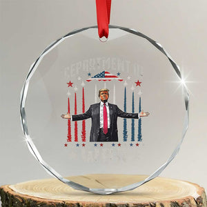 Department of War Est 2025 Crystal Glass Ornament Trump Patriotic Political B2 Spirit Operation Midnight Hammer TS02 Transparent Glass 3'' Circle Print Your Wear