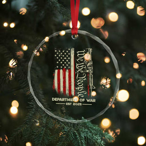 Department of War Est 2025 Crystal Glass Ornament We The People Rifle American Flag Patriotic 2A Statement TS02 Print Your Wear