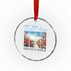 Destin Florida Crystal Glass Ornament Summer Travel Beach Vacation Gift