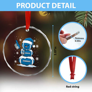 LF Christmas Snowman Crystal Glass Ornament DFL Football Fan TS10 Print Your Wear