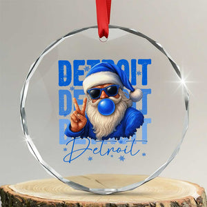 Detroit Football Christmas Crystal Glass Ornament Santa Retro Lions Fan TS10 Transparent Glass 3'' Circle Print Your Wear