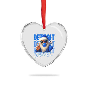 Detroit Football Christmas Heart Crystal Glass Ornament Santa Retro Lions Fan TS10 Print Your Wear