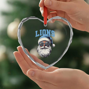 LF Football Christmas Heart Crystal Glass Ornament Vintage Santa Claus Face Game Day TS10 Print Your Wear