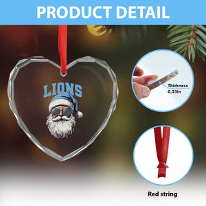 LF Football Christmas Heart Crystal Glass Ornament Vintage Santa Claus Face Game Day TS10 Print Your Wear