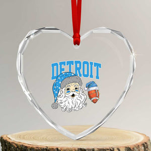 LF Football Christmas Heart Crystal Glass Ornament Vintage Santa Claus Face Game Day Sports Fans TS10 Transparent Glass 3'' Heart Print Your Wear