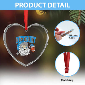 LF Football Christmas Heart Crystal Glass Ornament Vintage Santa Claus Face Game Day Sports Fans TS10 Print Your Wear