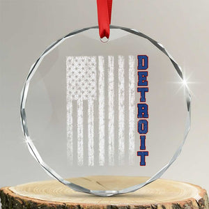 Detroit Michigan State Pride Vintage American Flag Crystal Glass Ornament TS11 Transparent Glass 3'' Circle Print Your Wear