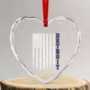 Detroit Michigan State Pride Vintage American Flag Heart Crystal Glass Ornament TS11 Transparent Glass 3'' Heart Print Your Wear