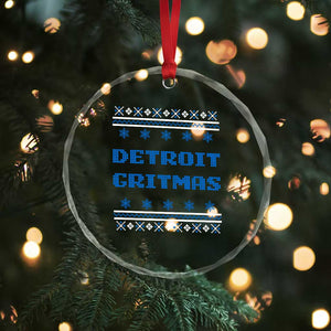 Detroit Ugly Christmas Crystal Glass Ornament Michigan 313 City TS10 Print Your Wear