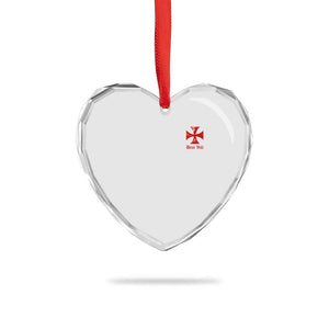 Deus Vult Catholic Knight Templar Crusader Cross Faith Heart Crystal Glass Ornament
