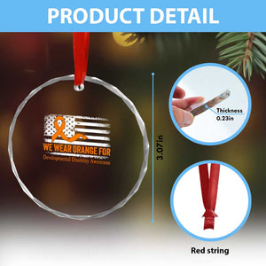 Developmental Disability Awareness Crystal Glass Ornament US American Flag We Wear Orange TS02 Print Your Wear