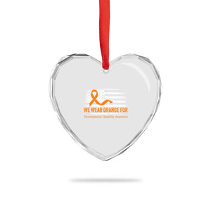 Developmental Disability Awareness Heart Crystal Glass Ornament US American Flag We Wear Orange TS02 Print Your Wear