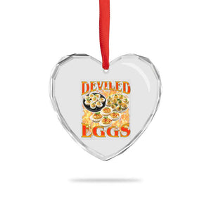 Deviled Eggs Heart Crystal Glass Ornament Vintage 90s Thanksgiving Funny Foodie Bootleg Graphic TS10 Print Your Wear